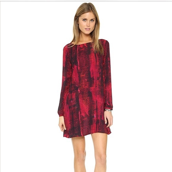 snake print dress red